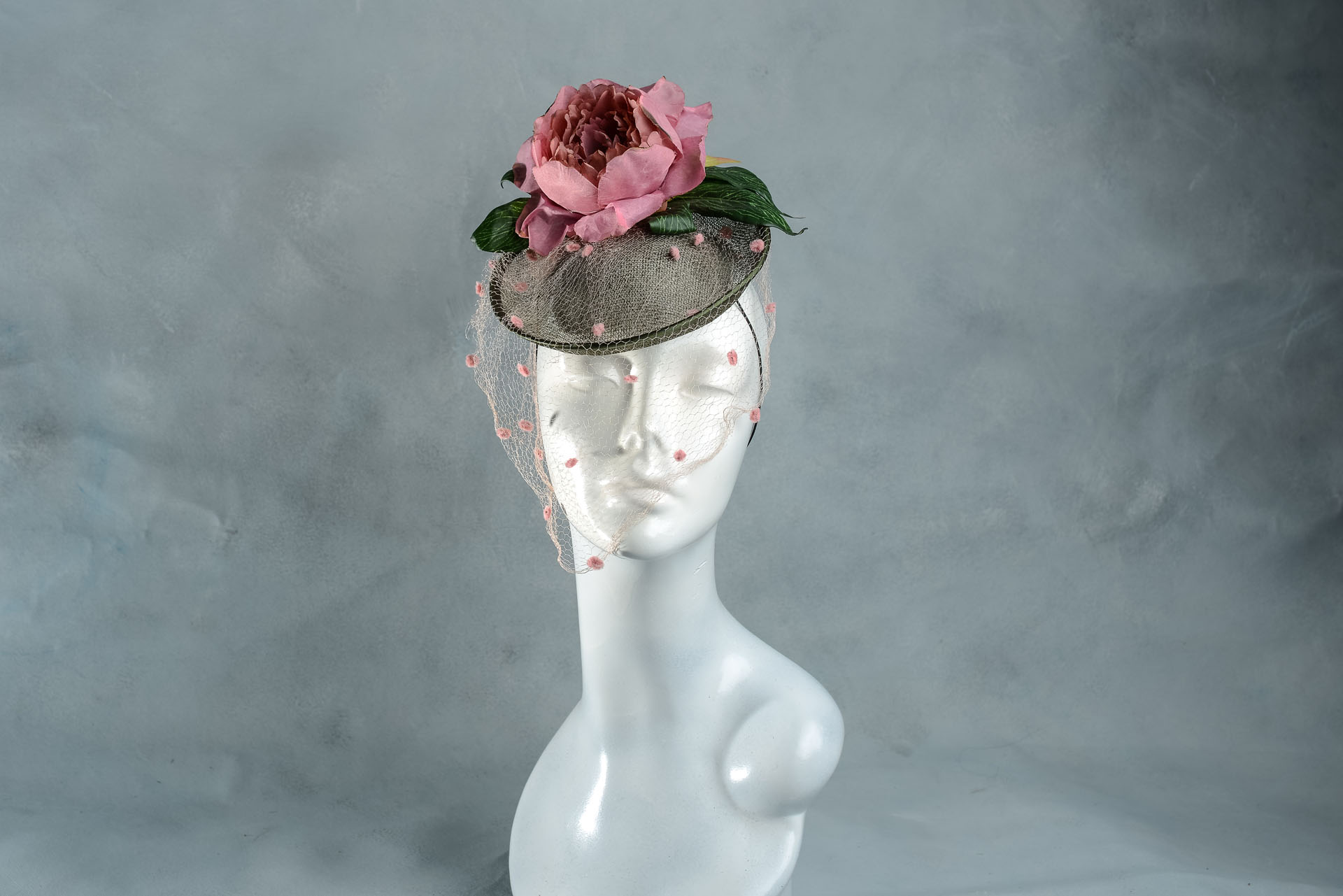 Peony Hat with Vintage Veiling - Image 4