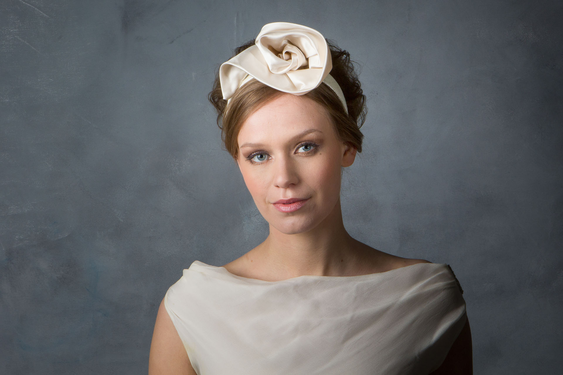 Minimalist Bridal Duchess Silk Satin Flower Headpiece - Sahar Millinery ...