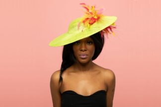 Electric Prisms: Neon Green Colourful Fascinator