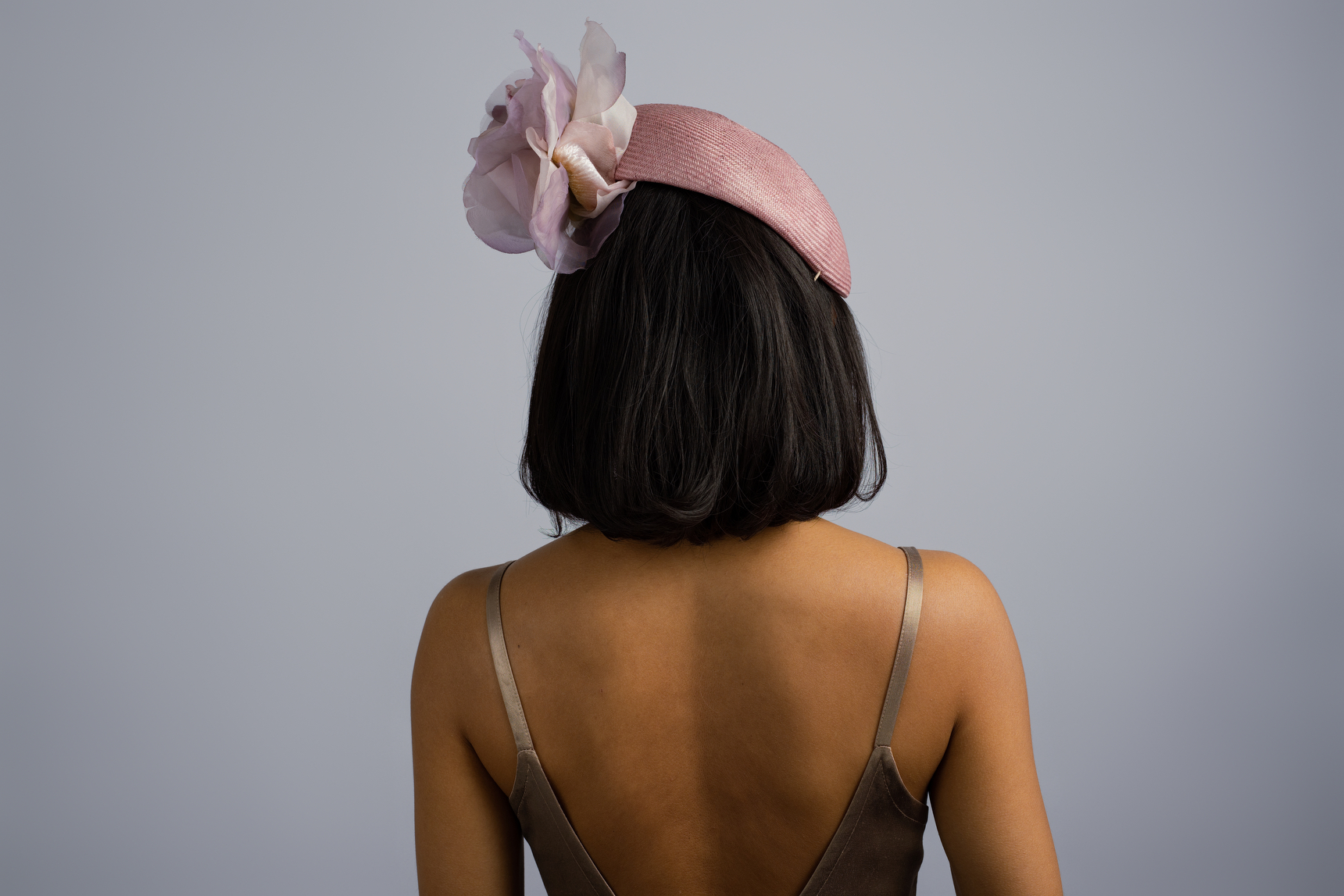 Lilac Dream: Lilac drop beret fascinator with flower
