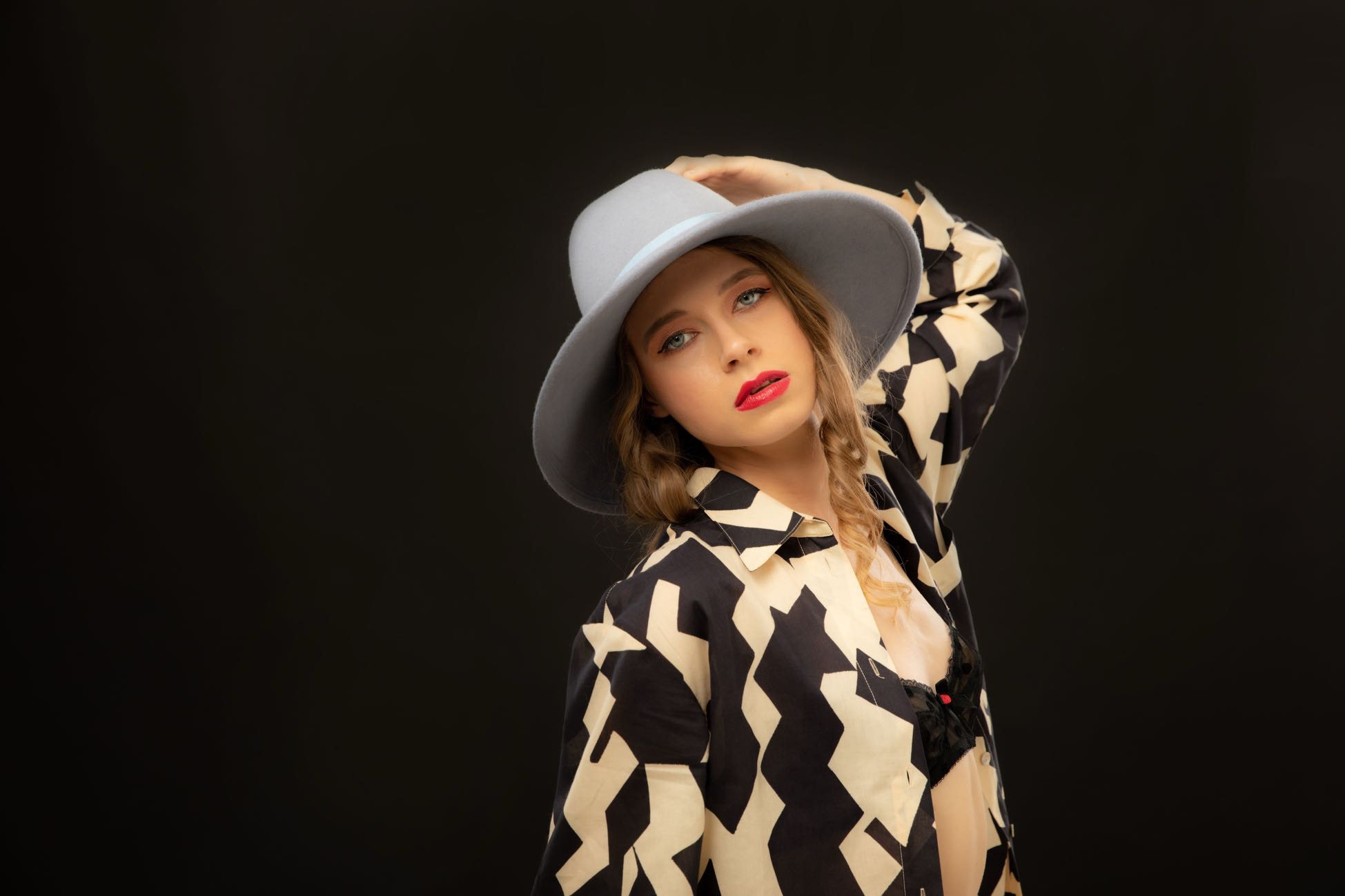Pale Blue Ladies Fedora