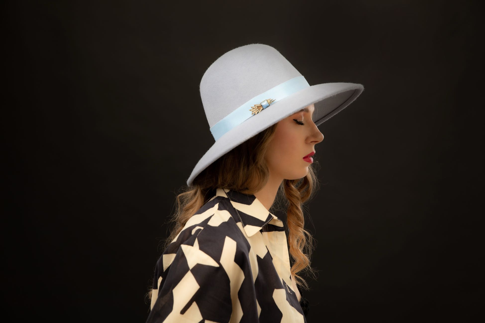 Pale Blue Ladies Fedora