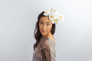 Miss Holiday - Ivory orchid fascinator