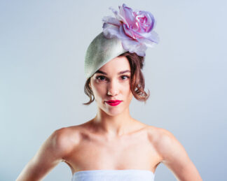 Pastel Belle: Lilac and pastel green flower fascinator