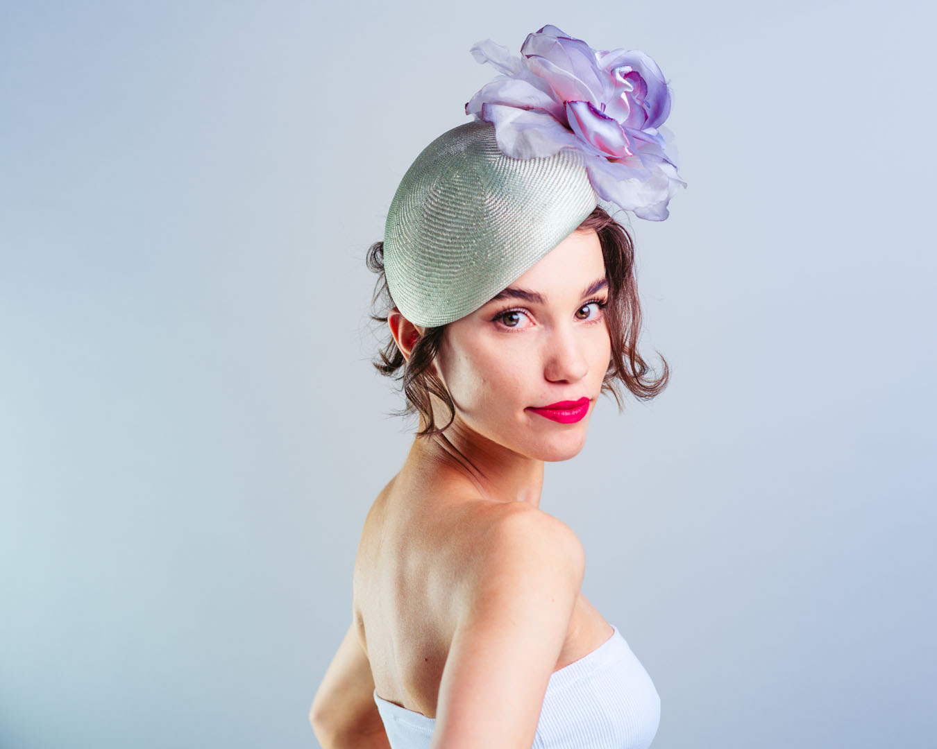 Pastel Belle: Lilac and pastel green flower fascinator