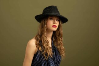 Unisex grey flecked trilby hat