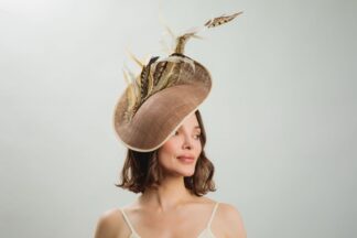 Espresso Brown Fascinator with feathers
