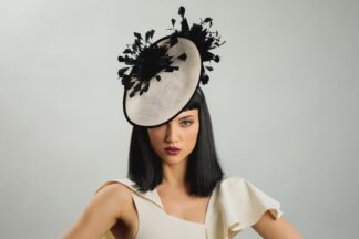 Black and Ivory Starburst Saucer