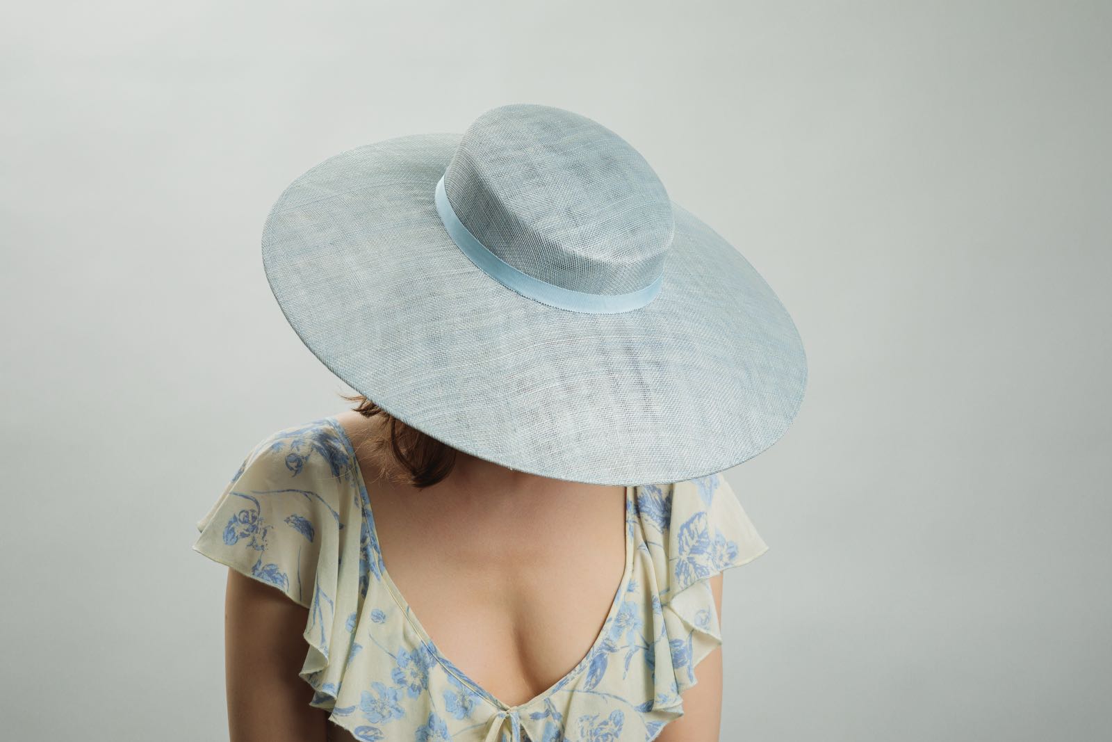 Ice Blue Fem Boater Hat - Image 3